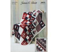 James Brett JB870 Double Knit Pattern Children's Nautical Sailing Design Blanket