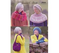 James Brett One Ball Projects Chunky Knitting Pattern Ladies Bag Snood Mitts Hat (JB838)