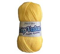 James Brett Top Value DK Double Knitting Wool 100% Acrylic Yarn 1 x 100g Ball (Butter Yellow - 8459)
