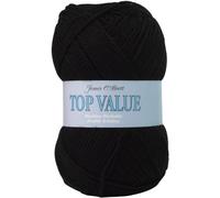 James Brett Top Value DK Double Knitting Wool 100% Acrylic Yarn 10 x 100g Ball (Black - 8430)