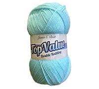 James Brett Top Value DK Double Knitting Wool 100% Acrylic Yarn 5 x 100g Ball (Aqua Blue - 8460)