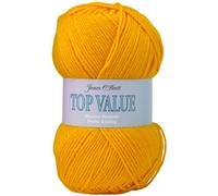 James Brett Top Value DK Double Knitting Wool 100% Acrylic Yarn 5 x 100g Ball (Golden Yellow - 8411)