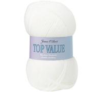 James Brett Top Value DK Double Knitting Wool 100% Acrylic Yarn 5 x 100g Ball (White - 8428)