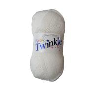 James Brett Twinkle Baby DK Double Knitting Wool Super Soft Glitter Yarn (Shade BT1), White