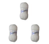 James Brett Twinkle Baby DK Double Knitting Wool Super Soft Glitter Yarn (Shade BT1), White (Pack of 3)