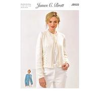 James Brett Womens Knitting Pattern Ladies Glisten DK Long or Short Cardigan (JB522)