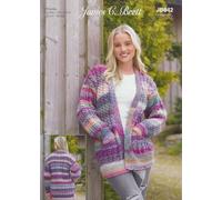 James Brett Womens Marble Chunky Knitting Pattern Ladies Long Sleeved Cardigan (JB842) Multicolor