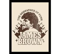 James Brown Godfather Framed Poster in Light Beige James Brown Light Beige