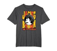 James Brown Mr Dynamite T-Shirt, Men's Big and Tall, Dark Heather Grey, 4X Tall