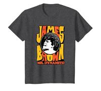 James Brown Mr Dynamite T-Shirt, Youth, Dark Heather Grey, Medium