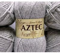 James C Brett Aztec Aran with Alpaca Knitting Wool 100g Ball (AL10 Light Grey)