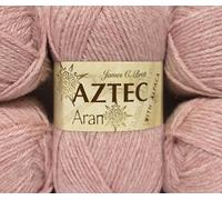 James C Brett Aztec Aran with Alpaca Knitting Wool 100g Ball (AL4 Dusky Pink)