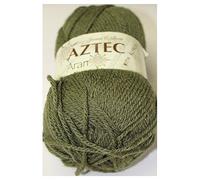 James C Brett Aztec Aran with Alpaca Knitting Wool 100g Ball (AL9 Olive Green)