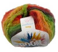 James C Brett Boom Lightweight Fluffy Super Chunky 100g- 2 Free Scarf Patterns on Ball Band (OM06 Deep Autumn, 1 Ball)