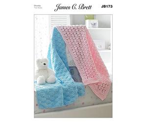 James C Brett Chunky - JB173 Baby Blankets 2 sizes