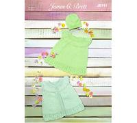 James C Brett Double Knit DK Knitting Pattern Baby Cardigan Sweater & Hat (JB741), Multicolor, 14inch - 22inch