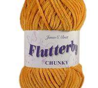 James C Brett Flutterby Chunky 100g Knitting Yarn - B51 Mustard Yellow