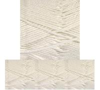 James C Brett It's Pure Cotton DK Yarn - 100% Cotton Double Knitting & Crochet Wool - 100g Ball (Cream) (Pack of 4)