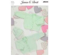 James C Brett JB234 Knitting Pattern Baby Cardigans and Hat to Knit in Baby Twinkle DK