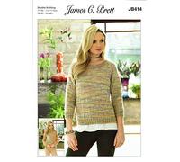 James C. Brett JB414 Knitting Pattern Womens Sweaters in Stonewash DK