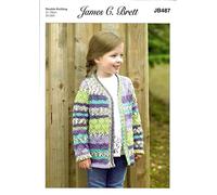 James C. Brett JB487 Knitting Pattern Childrens Cardigan in Fairground DK