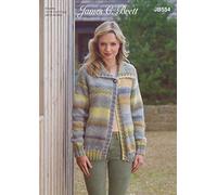 James C Brett JB554 Knitting Pattern Womens Collared Cardigan in Marble Chunky