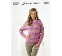James C. Brett JB588 Knitting Pattern Womens Sweater in Marble DK