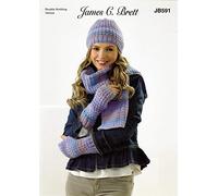 James C Brett JB591 Knitting Pattern Womens Accessories in James C Brett Marble DK
