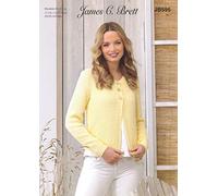 James C Brett JB595 Knitting Pattern Womens Cardigans in Pure Cotton DK and Glisten DK