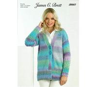 James C Brett JB667 Knitting Pattern Womens Jacket in James C Brett Marble Chunky