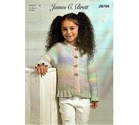 James C Brett JB700 Knitting Pattern Childrens Girls Cardigan in Marble Chunky