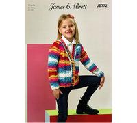James C Brett JB772 Knitting Pattern Childrens Cardigan in Party Time Chunky, 20'' - 28'', Multi
