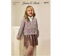 James C Brett JB775 Knitting Pattern Childrens V Neck Cardigan in Stonewash DK