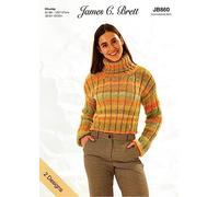 James C. Brett JB860 Knitting Pattern Womens Roll Neck Sweaters in Marble Chunky
