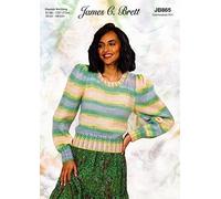 James C. Brett JB865 Knitting Pattern Womens Round Neck Sweater in Shh DK
