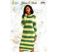 James C. Brett JB866 Knitting Pattern Womens Roll Neck Sweater Dress in Shh DK