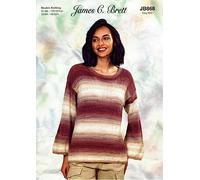 James C. Brett JB868 Knitting Pattern Womens Round Neck Sweater in Shh DK