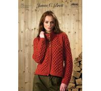 James C Brett JB890 Knitting Pattern Womens High Neck Cardigan in James C Brett Rustic Aran