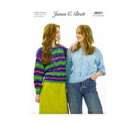 James C Brett JB901 Knitting Pattern Womens Cable Sweater in James C Brett Shh DK