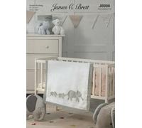 James C. Brett JB908 Knitting Pattern Elephant Design Baby Blanket in Top Value DK