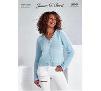James C Brett JB944 Knitting Pattern Womens V Neck Frill Cardigan in It's Pure Cotton DK