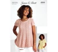 James C Brett JB945 Knitting Pattern Womens Long and Short Sweaters in It's Pure Cotton DK