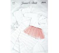 James C Brett JB949 Knitting Pattern Baby Cardigans and Blanket in Flutterby Sparkle and Flutterby