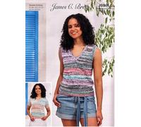 James C Brett JB965 Knitting Pattern Womens Sweater and Slipover in James C Brett Cotton Waves DK
