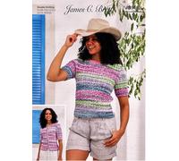 James C Brett JB966 Knitting Pattern Womens Sweater and Cardigan in James C Brett Cotton Waves DK