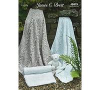 James C. Brett Knitting Pattern Children's Blankets in Flutterby Yarn (JB879)