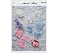 James C. Brett Knitting Pattern JB008 : Baby DK Hats, Mittens and Bootees (12-22in)