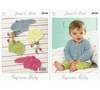 James C. Brett Knitting Pattern JB126 : Baby 4ply Lacy Cardigans and Waistcoats (12-20in)