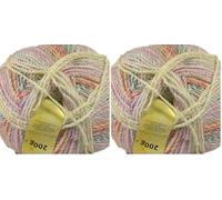 James C Brett Marble Chunky Yarn - 200g Ball of Supersoft Acrylic Knitting & Crochet Wool - Create Fast, Cosy Garments with a Beautiful Marbled Effect (Spring Time) (Pack of 2)