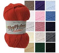 James C Brett Top Value Chunky Acrylic Yarn Knitting Crochet Wool 100g Ball (TC15 Navy)